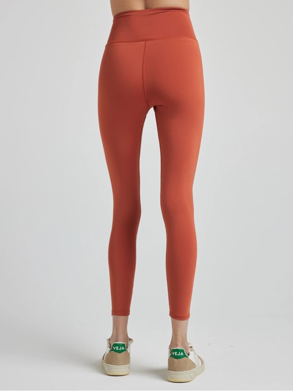 High-Waist Rust-Colored Performance Leggings W12-16 L13 Inseam 24 - Picture 2 of 8